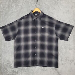 Vintage Caltop Shirt Mens 4XL Black Gray Button Up Short Sleeve OG Chicano Vato
